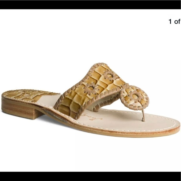 Jack Rogers  Navajo cognac patent leather sandals - Picture 1 of 12